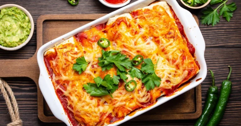 White Chicken Enchiladas Recipe – Creamy, Cheesy & Baked to Perfection